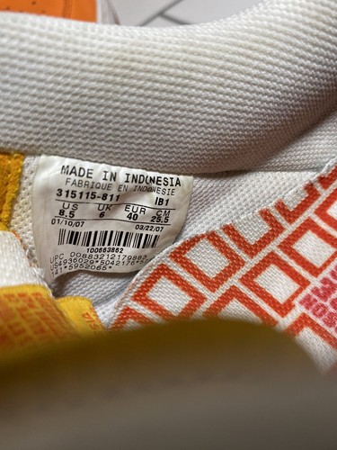 Nike 315115-811 Air Force 1 2007 Orange Leather Basketball Shoes Women's 8.5 - Picture 6 of 9