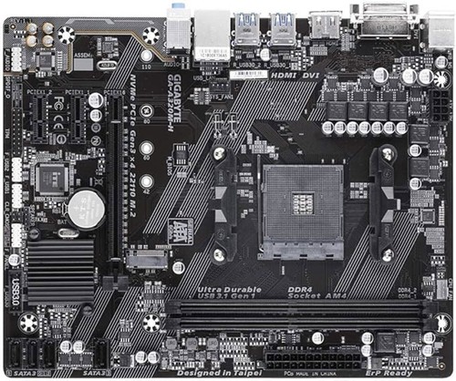 NEW Gigabyte Ultra Durable Motherboard A320M-H Ryzen AMD Socket AM4 - Picture 2 of 3