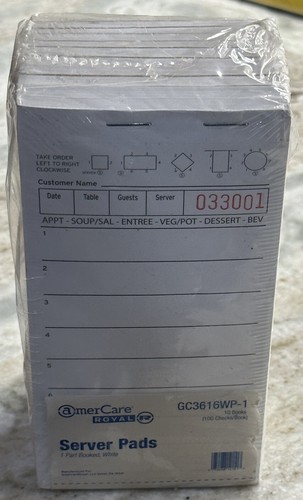 Royal White Server Pad Paper, 1 Part Booked with 8 Lines, Package of 10 - Bild 1 von 7