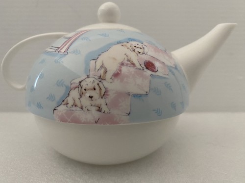 AYNSLEY Tea Cup Saucer Teapot Tea for One Fine Bone China Dog Family - Picture 10 of 19