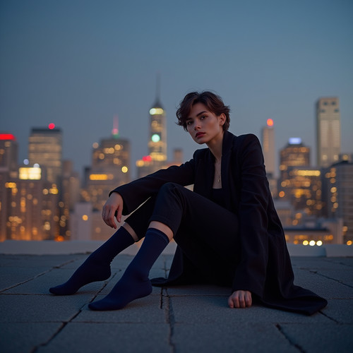 4er-Pack solide lässige leichte Crew-Damensocken Bambus Medium 9-11 hellmarine - Bild 3 von 8