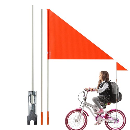Bike Safety Flag With Fiberglass Pole - Bicycle Trailer Safety Flag