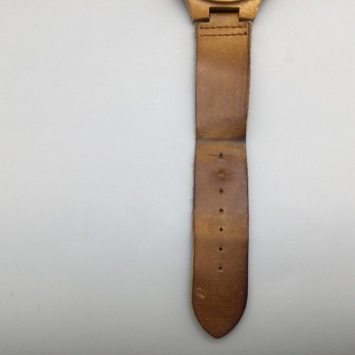 Wood Watch Men 45mm Light Wooden Finish Suede Leather Band New Battery - Bild 12 von 17