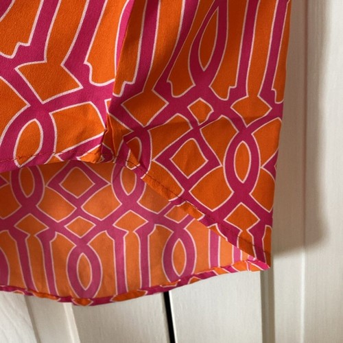Mudpie Reese Tunika Top Gitterprint hell orange rosa Bluse NEU Gr. Small - Bild 3 von 8