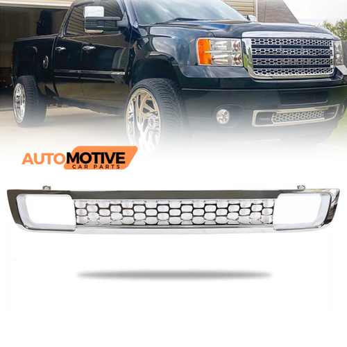 For 2011-2014 GMC Sierra 2500 HD 3500 HD Denali Front Bumper Lower Grille Chrome - Picture 1 of 16