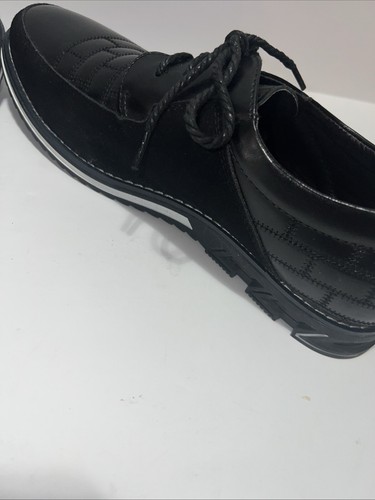 Gatsby Mens Black Lace-Up Round Toe Leather Oxford Sneaker Shoes Size 8.5 New 43 - Picture 8 of 12