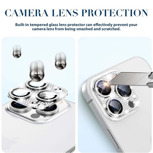 Protector de lente de vidrio templado diamante brillante para iPhone 16 Pro Max 15 14 13 12 11 - Imagen 10 de 24