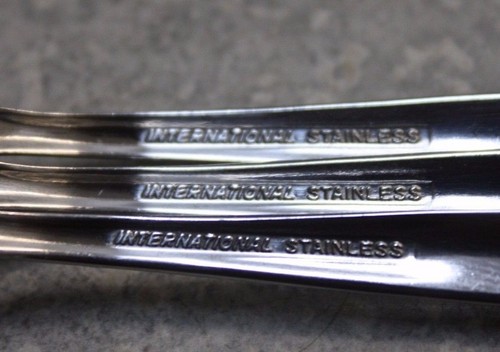 International Silver deluxe glossy stainless Polara Set of 3 SALAD FORK flatware - Picture 5 of 6