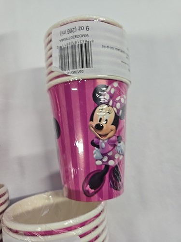 Tazas de papel Minnie Mouse 32 suministros totales para fiestas rosa 9 oz bebidas frías/calientes Disney - Imagen 5 de 7