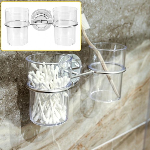 Compact Toothbrush Tumbler Holder with Suction Cup for Small Bathrooms - Picture 4 of 5