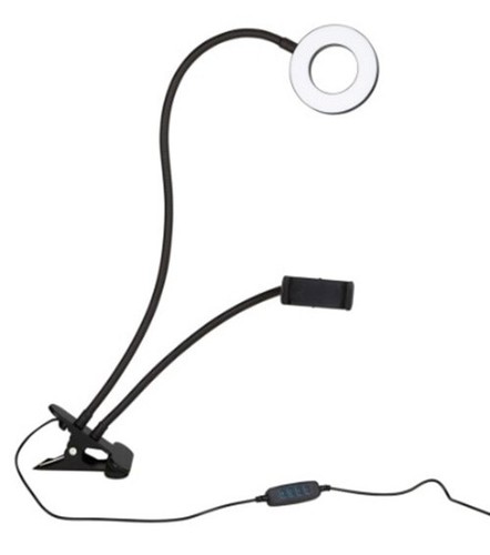 LED Ring-Light with Cell Phone Holder Flexible Arm Stand for Live Stream - Picture 3 of 3
