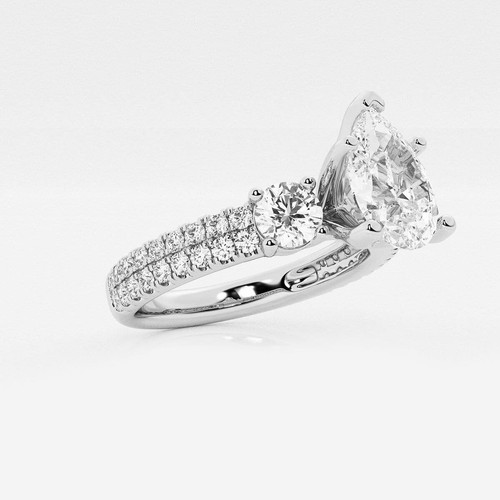 Anello di fidanzamento diamante coltivato in laboratorio certificato IGI 1,50 ct taglio pera oro 14 kt - Foto 2 di 3