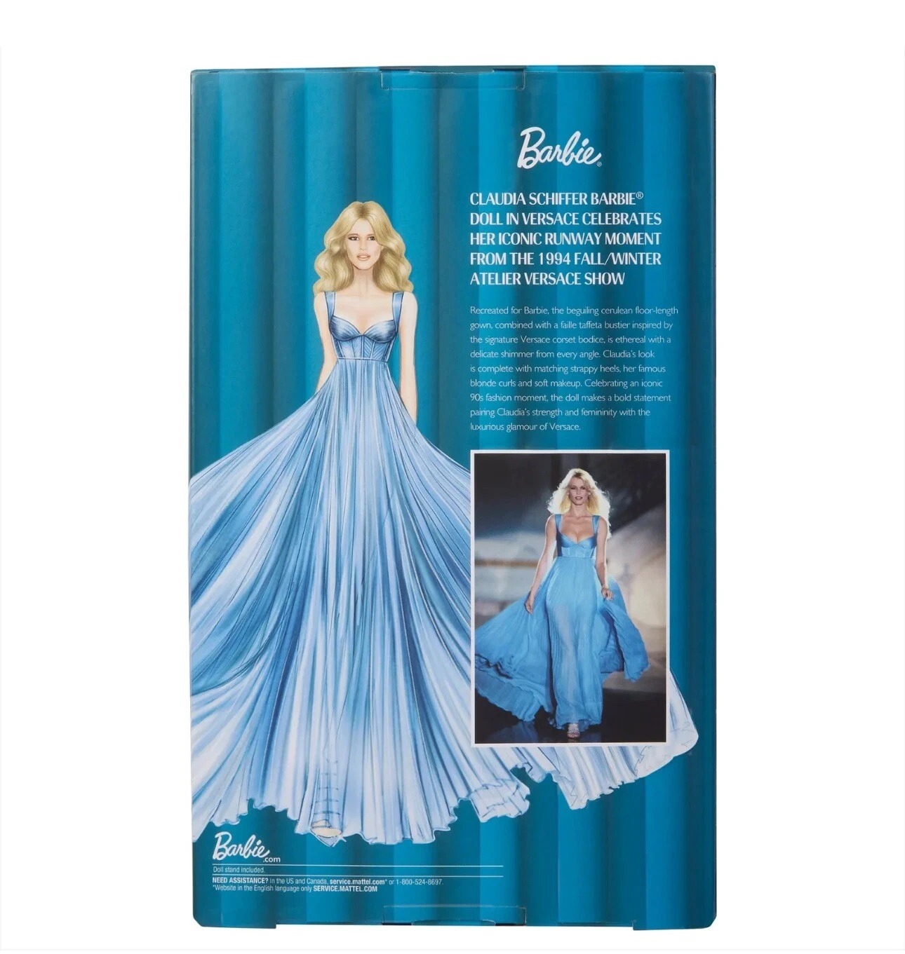 Barbie Supermodel Claudia Schiffer bambola in abito Versace IN MANO SPEDIZIONE ORA
