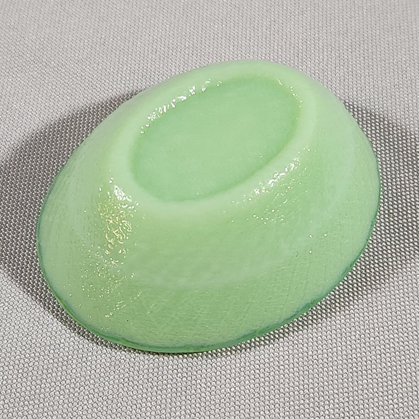Jadeite Jadite Green Glass Miniature Hen on Nest Salt Cellar Trinket Dish