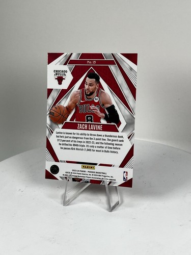 2023-24 Panini Phoenix Paragon Red Cracked Ice Zach Lavine #15 - Bulls - Picture 8 of 8