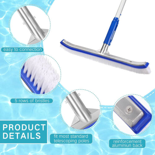 Professional Heavy Duty 18" Swimming Pool Floor Wall Cleaning Brush Head Tool - Picture 3 of 6