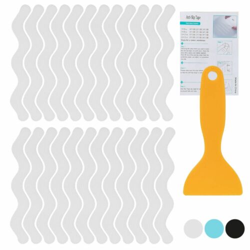 24x Non Slip Bath Tape Shower Tray Safety Strong Grip Stickers Bathtub W/Scraper - Picture 2 of 14
