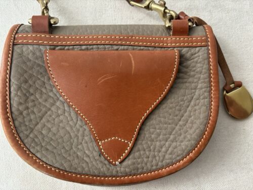 Vintage Dooney Bourke kleine Leder Umhängetasche/Gürteltasche hellbraun/cognac hergestellt in den USA guter Zustand - Bild 6 von 12