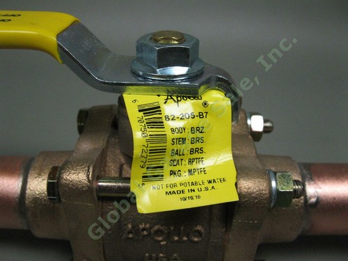 1" High Purity Copper/Bronze 3pc Apollo Male Ball Valve Cleaned For O2 Service - Picture 3 of 7