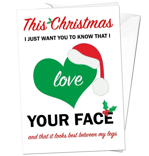 Funny Rude Christmas Card Girlfriend Boyfriend Naughty Cheeky Husband 