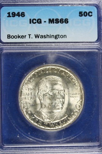 1946 - ICG MS66 Booker T. Washington Commemorative Half Dollar!!! #B11631 - Picture 1 of 2