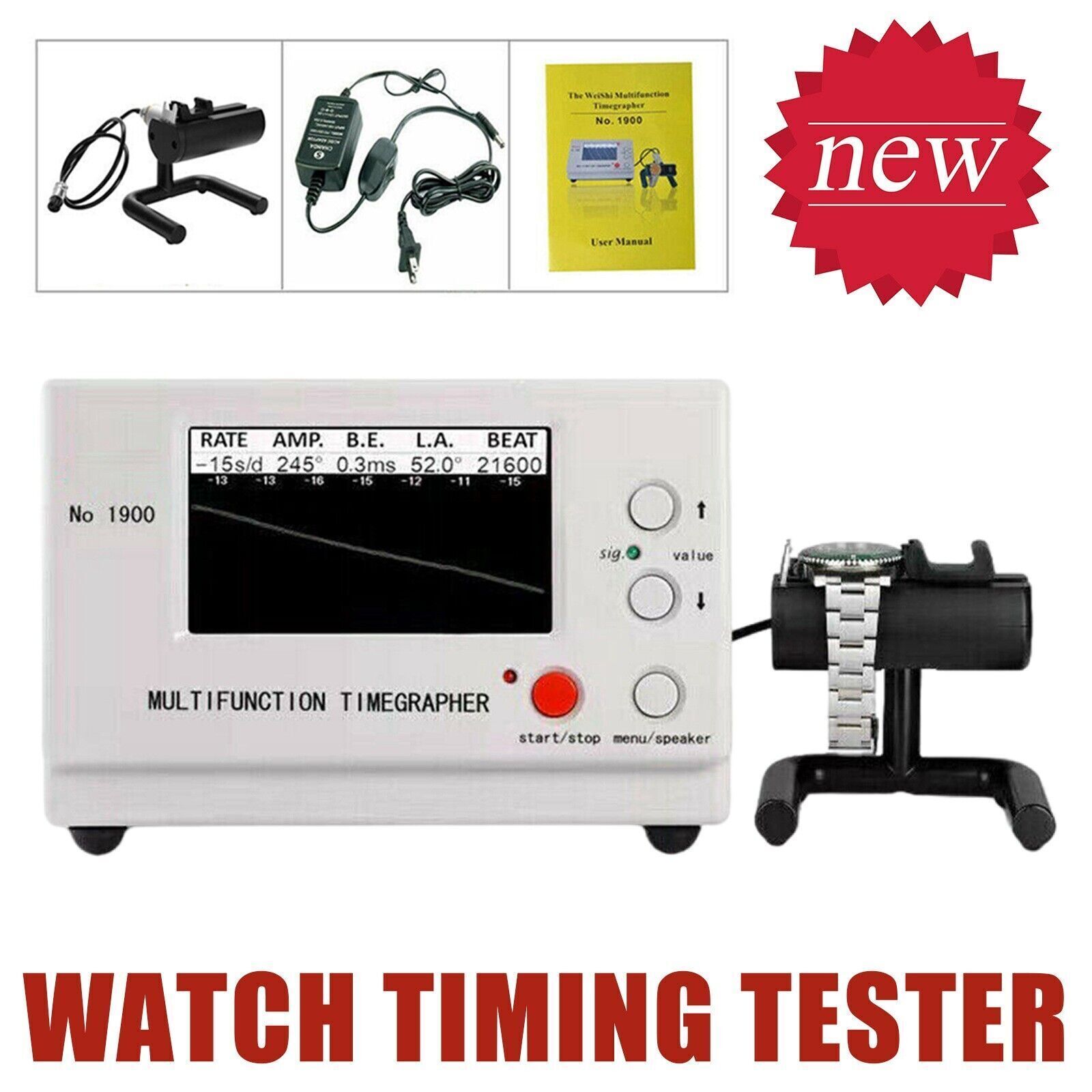 No.1900 Mechanical Watch Timegrapher Multifunction Machine Timing
