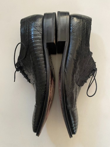 DAVID EDEN GENUINE TEJU LIZARD MEN SHOES 11.M.BLACK.