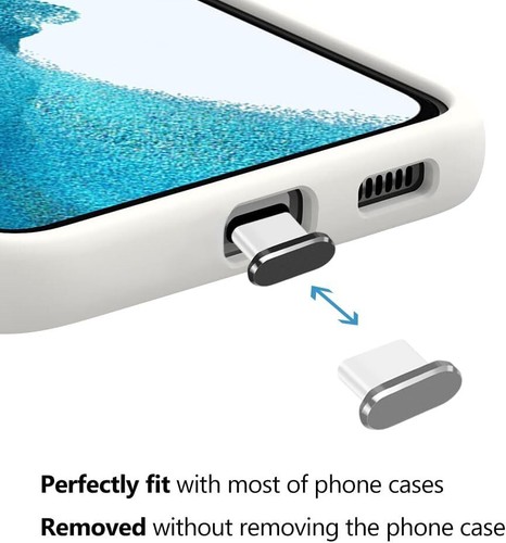 USB C Dust Plug 4-Pack with Cleaning Brush for iPhone 15 & Galaxy Devices - Zdjęcie 5 z 11