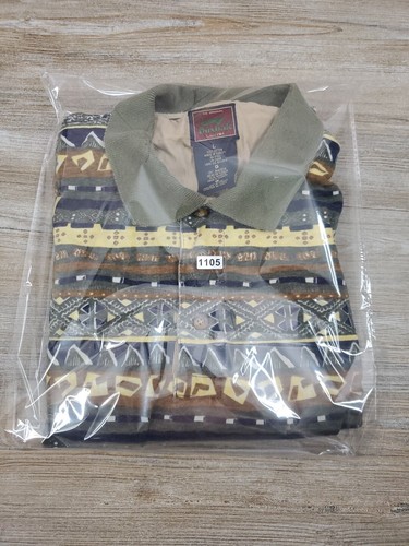Duxbak Polo Shirt Mens L Tribal Geometric 100% Cotton Vintage Retro Hipster - Picture 11 of 11