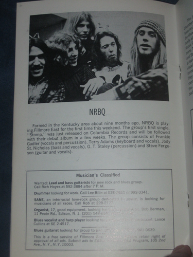 JEFF BECK w ROD STEWART, JOE COCKER CONCERT PROGRAM FILLMORE EAST NYC MAY 1969 - Picture 5 of 6