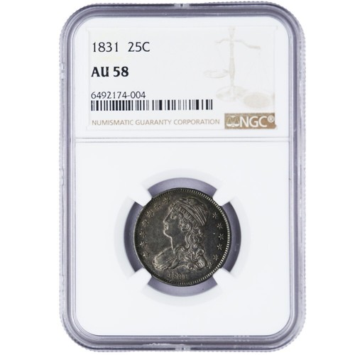 1831 Capped Bust Quarter 25 cents NGC AU58
