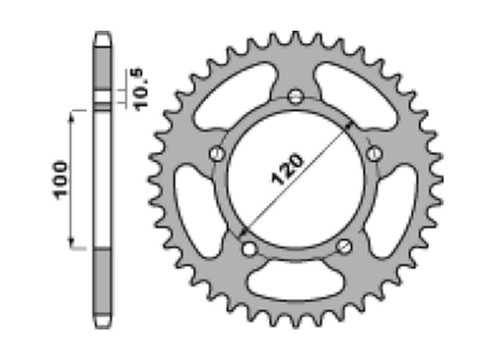 Transmission Crown Steel 4363 Teeth 44 Aprilia Shiver 750 - Rsv 1000 - Tuono - Picture 2 of 2