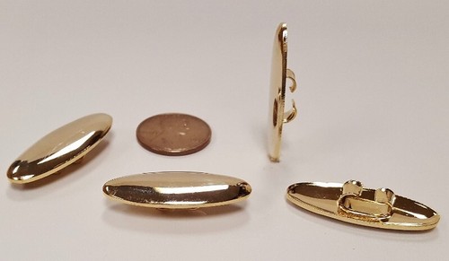 6 VINTAGE SMOOTH OVAL BOLO TIE CLIPS GOLD PLATED OVAL 31x13mm. SCARF CLIPS N508 - Picture 3 of 3