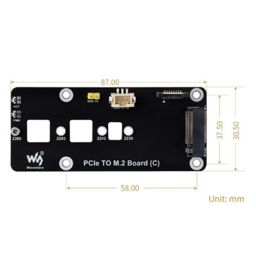 PCIe to M.2 NVMe SSD Adapter Board For Raspberry Pi5 Gen2 Gen3 2260 2280 - Afbeelding 11 van 11