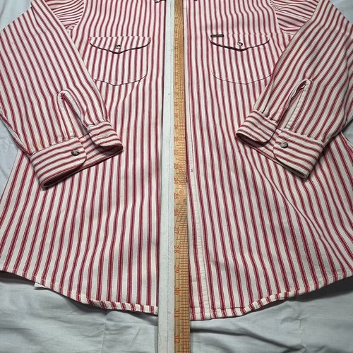 Camicia vintage anni 70 Osh Kosh B'Gosh con bottoni uomo grande a righe made in USA Chore - Foto 8 di 11