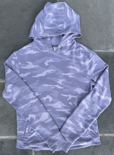 Athleta Girl Hooded Sweatshirt Size XXL/16 Printed Break The Curve Hem Camo