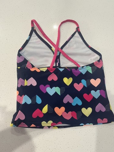 Youth Girl’s Circo Bathing Suit Tankini Top Blue Hearts Size 7/8 - Picture 2 of 3