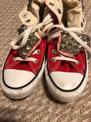 Authentic Pyramid Studs Converse All Star Red Chuck Taylor