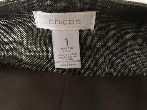 Blazer donna Chicos aperto davanti impreziosito lino taglia 1 verde maniche a 3/4 - Foto 8 di 8