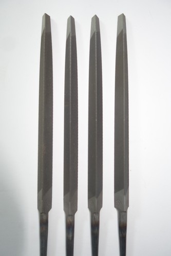 4 x Vintage Nicholson Triangular Reg Taper Hand File 6" Files - Picture 3 of 3