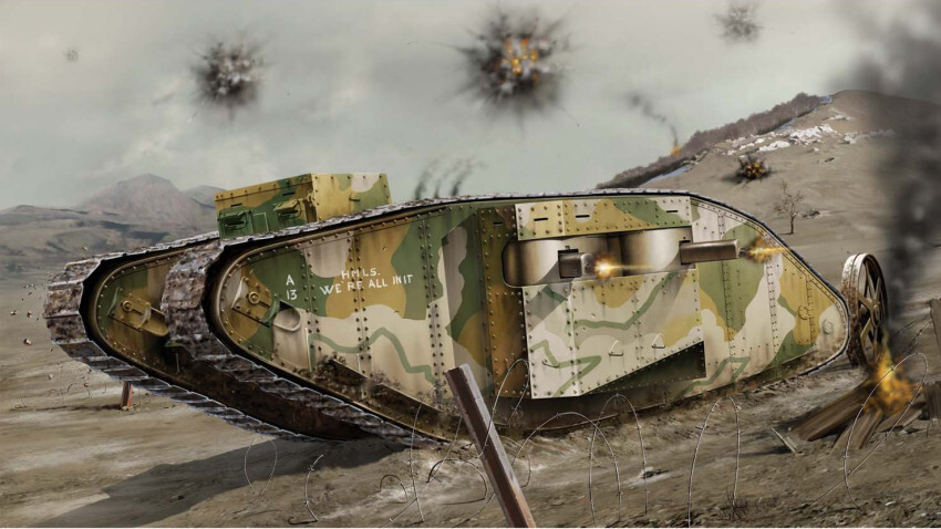 Coche Modelo Kit de Montaje De Medio Militares Tanque Airfix WWI Hembra Tanque