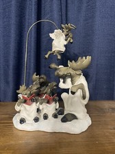 BIG SKY CARVERS MOUNTAIN MOOSES CHOIR OF MOOSE CHRISTMAS FIGURINE w/ ANGEL RARE