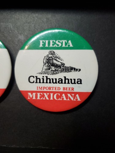 FIESTA MEXICANA Imported Beer Buttons Tecate Chihuahua Mexico Cervesa - Picture 3 of 4