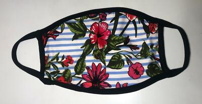 Face Mask Floral Flower Stripes Gardening Washable Safe Adult Stretchy Masks