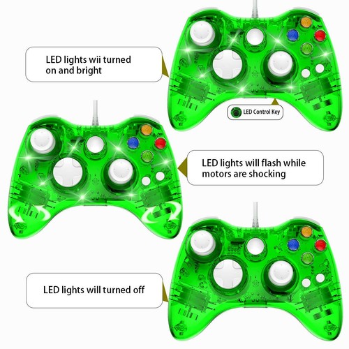 Glow Xbox 360 Wired Controller Joystick for Xbox 360 & PC Windows 11/10/8/7 - Picture 24 of 29