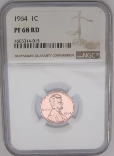 1964 Lincoln Memorial Cent NGC PF68 RED - A Bright COIN RED HOT Cent - 3rd BEST!