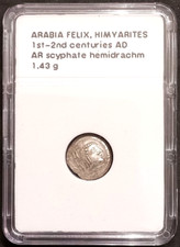 Arabia Felix  Himyarites  AR scyphate hemidrachm   1st-2nd Centuries AD  1.43g