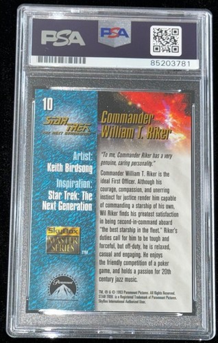 Jonathan Frakes "Riker" 1993 Skybox STAR TREK TNG Auto Signed Rookie Card RC PSA - Picture 2 of 2