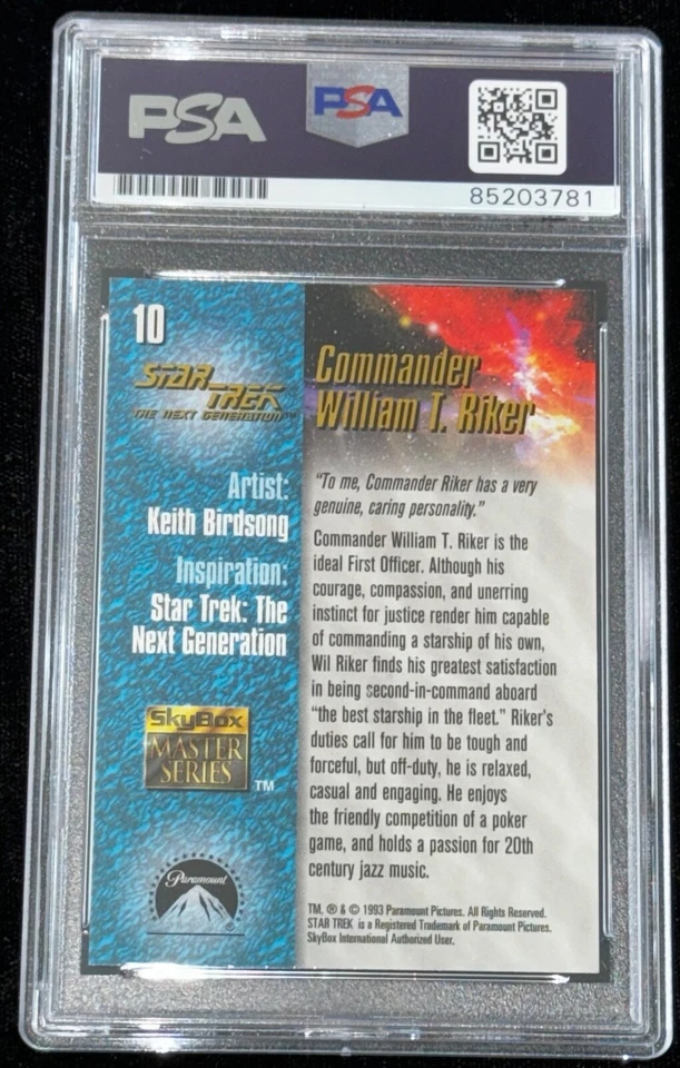 Jonathan Frakes "Riker" 1993 Skybox STAR TREK TNG Auto Signed Rookie Card RC PSA - Image 2 of 2