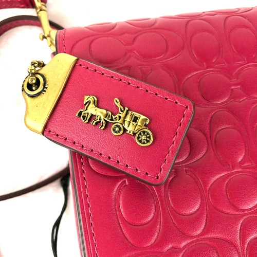 Neu mit Etikett Coach Dinky Umhängetasche/Clutch in SIG Leder, rosa #30427 Einzelhandel $ 295 - Bild 6 von 12